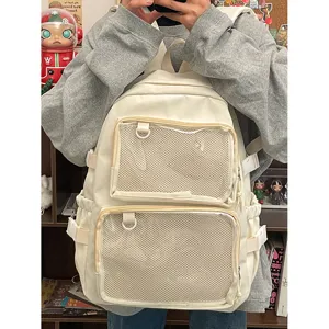 Japanese Ins Transparent Ita Bag Women Backpack Casual Nylon School Bookbag Clear Pocket Student Daypack