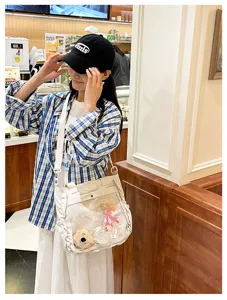 Japanese cute Ita bag clear window shoulder bag anime crossover canvas bag for women daily use