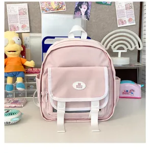 Mini pink JK uniform backpack sweet cute ita bag with clear window for daily school use.