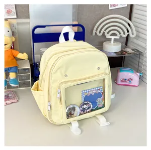 Mini yellow ita bag cute backpack transparent window doll bag japanese school bag sweet style