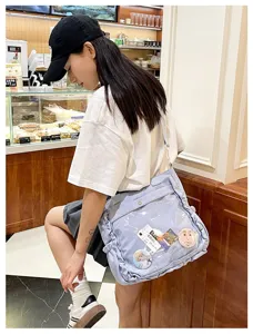 Japanese style cute ruffles clear ita bag casual shoulder bag for anime fans.