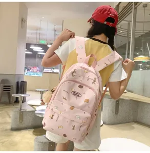 Süßer rosa Mini-Rucksack für Damen und Mädchen, stilvoller Freizeitrucksack mit Tiermotiv.