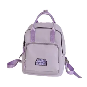 Casual mini σακίδιο πλάτης για γυναίκες, χαριτωμένο μωβ μικρό σακίδιο ταξιδιού με μπροστινή τσέπη