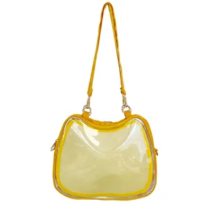 Cute cat clear ita bag transparent crossbody shoulder bag for pins dolls daily wear fashion