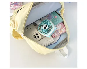 Yellow ita backpack cute Japanese school bag anime canvas daypack for casual daily use