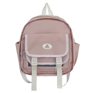 Pink mini JK uniform backpack cute ita bag with transparent window and shoulder straps