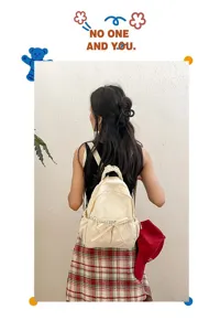 Koreaanse nylon rugzak schattige strik casual lichte studenten schooltas mode tas