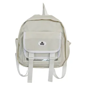 Mini ita backpack for JK uniform, sweet canvas book bag with clear window and cute badge.