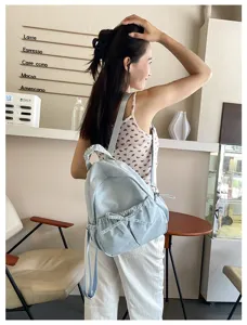 Koreaanse nylon rugzak zoete strik trendy lichtgewicht veelzijdige studenten schooltas