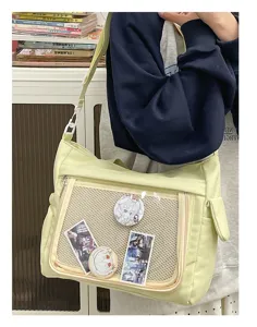 Sac ita transparent de fille mignonne japonaise grande capacité sac à bandoulière en toile