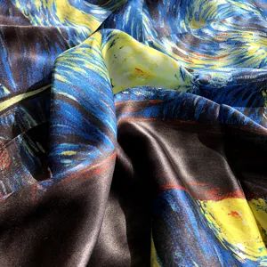 Luxury art print silk square scarf for women, elegant neckerchief for trench coat decoration.