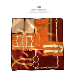 Luxury silk scarf with classic equestrian belt design for women spring autumn fashion chic.