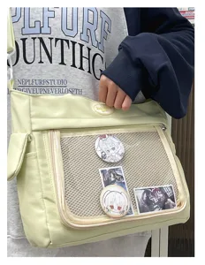 Joli sac ita transparent de style japonais grande capacité bandoulière en toile vue de détail