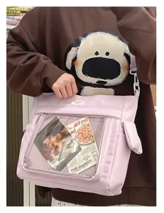 Sac ita transparent de fille mignonne japonaise grand sac d'école bandoulière