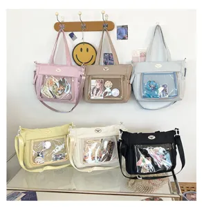 Sac cabas transparent en toile Ita Bag sac à bandoulière étudiant style anime mignon