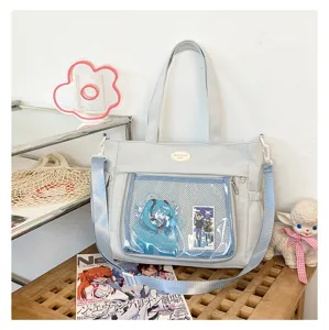 Sac à main itabag transparent de style japonais pour filles, grand sac bandoulière.
