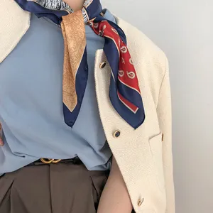 Luxury silk square scarf 65cm stylish neck accessory elegant mulberry silk scarf gift for women