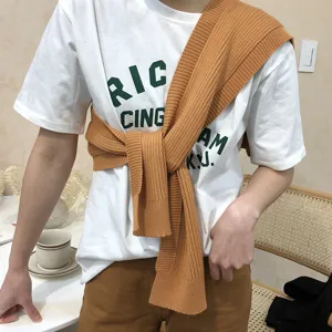 Women Knit Shoulder Shawl Solid Color Stylish Office Top Summer Fashion Casual Korean Style