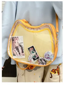 Clear cat shape transparent ita bag shoulder bag for anime fans and kawaii fashion daily use