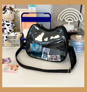 Clear cat itabag transparent shoulder bag anime JK crossbody bag for women fashion style