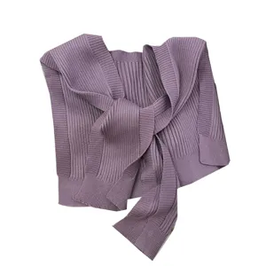 Women knit shoulder wrap solid color casual versatile office air conditioning shawl