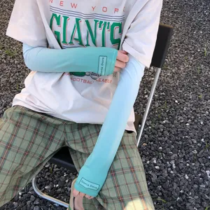 Manches de protection solaire en soie de glace, design dégradé, idéales pour le cyclisme.