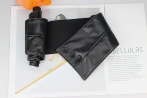 Black wide elastic waist belt for women stretch corset cinch belt dress accessory
