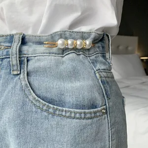 Pearl Rhinestone Brooch Pin Waist Tightener Alloy Decorative Fashion Clothing Accessories For Women Daily Wear