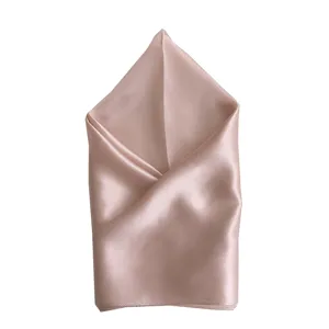 Elegant pink silk square scarf for women, premium mulberry silk neckerchief accessory.
