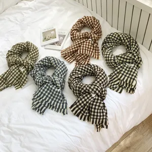 Klassischer Hahnentritt Winterschal weicher Kaschmirimitat Schal modischer warmer Halswärmer