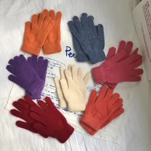 Gants en tricot de poil de lapin aux couleurs vives, gants d'hiver chauds pour hommes et femmes.
