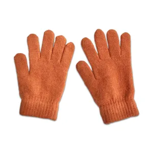 Gants d'hiver tricotés de couleur unie pour hommes et femmes, gants thermiques chauds et doux.