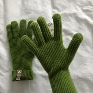 Winter Strickhandschuhe Fünffinger Touchscreen Handschuhe Damen einfarbige warme Wollhandschuhe