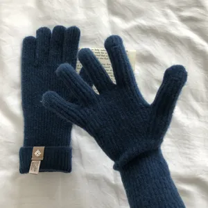 Damen Winter Touchscreen Strickhandschuhe einfarbige warme Wollhandschuhe für Radfahren.