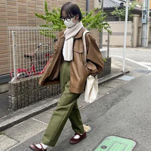 Écharpe en tricot chaud d'hiver style japonais pour femmes, tour de cou douillet de couleur unie