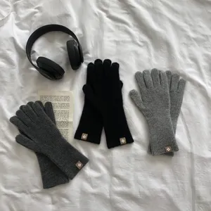 Damen Winter Strick Handschuhe Touchscreen Einfarbig Warme Wollhandschuhe Alltag Radfahren.