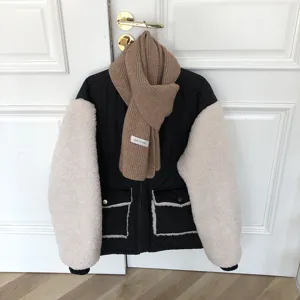 Écharpe en tricot uni style coréen pour femme automne hiver chaud mode tendances