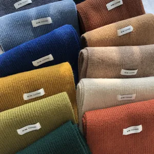 Écharpe en tricot uni pour femme automne hiver, écharpe chaude en côtes avec jolie étiquette.