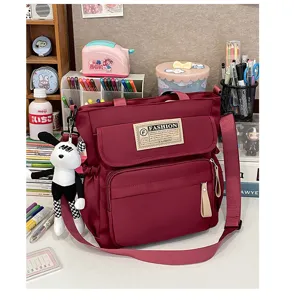 Bolso Bandolera de Lona Estudiante Shopper Bolso de Mano Casual Bolsa Escolar Adolescente
