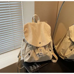 Japanese minimalist oxford cloth backpack, large capacity casual travel school daypack.