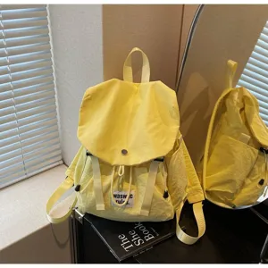 Japanese minimalist oxford cloth backpack for women, large capacity commute travel bag.