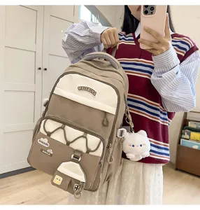 Linda mochila escolar multifuncional para niñas gran capacidad bolsa casual diaria