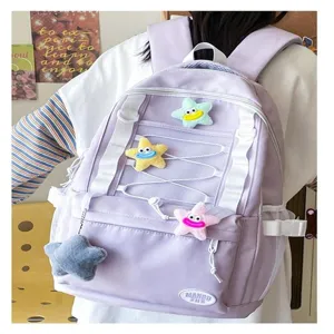 Stile coreano zaino con coulisse multi-tasche casual dolce versatile borsa da scuola