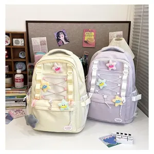 Zaino casual multitasche stile coreano con coulisse carino borsa da scuola per studenti borsa