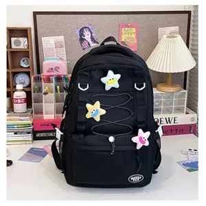 Zaino coreano multi-tasca con coulisse casual versatile borsa da scuola per studenti