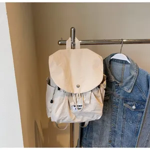 Japanese style minimalist oxford cloth backpack for women, large capacity commuter bag.