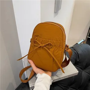 Japanese minimalist waterproof nylon bow small crossbody bag casual shoulder bag for women