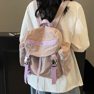 Casual nylon backpack with multi pockets lightweight travel daypack for women and men daily use
