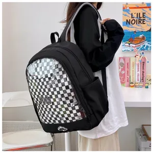 Zaino ita trasparente nero grande borsa scolastica per donne e studenti uso quotidiano