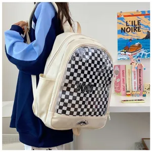 Zaino ita trasparente grande capacita quadretti borsa scuola carina casual giornaliera